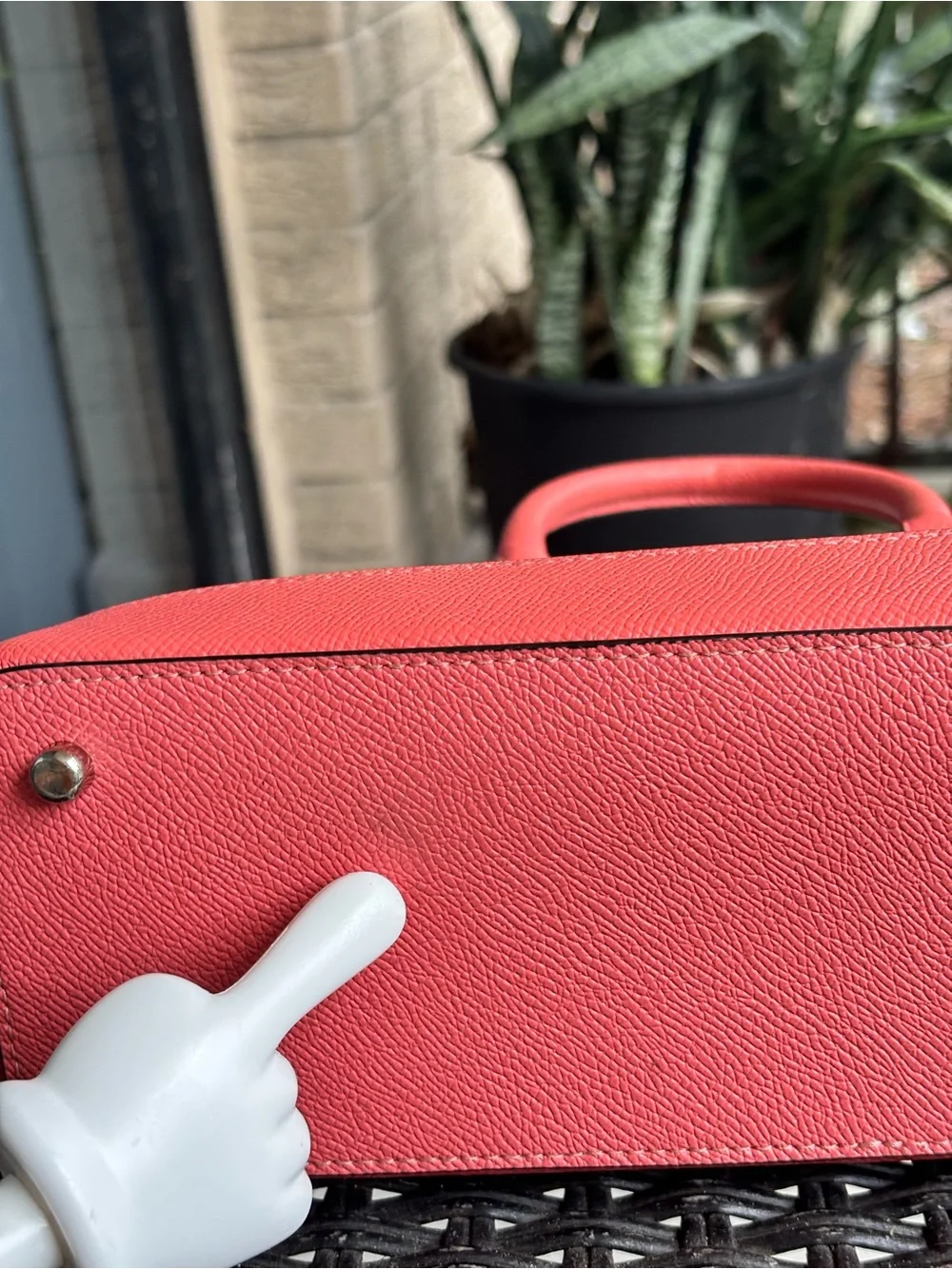 Coach Sierra Mini Satchel/Crossbody Bright Coral Pink Crossgrain Leather